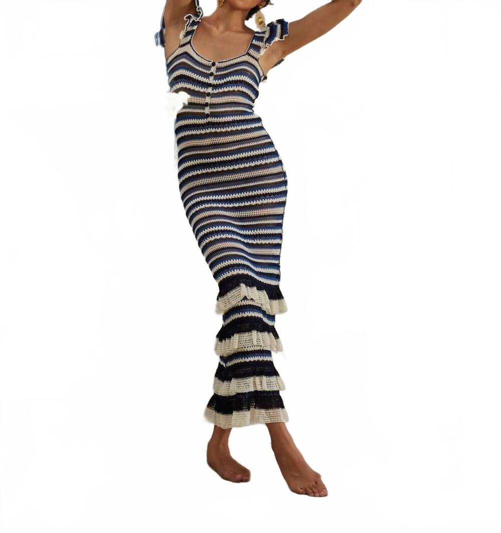NEW CAROLINA K women's striped dress in blue